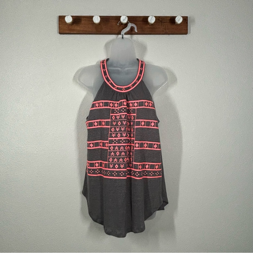 Sundance Boho Beaded 100% Linen Halter Blouse Size Medium